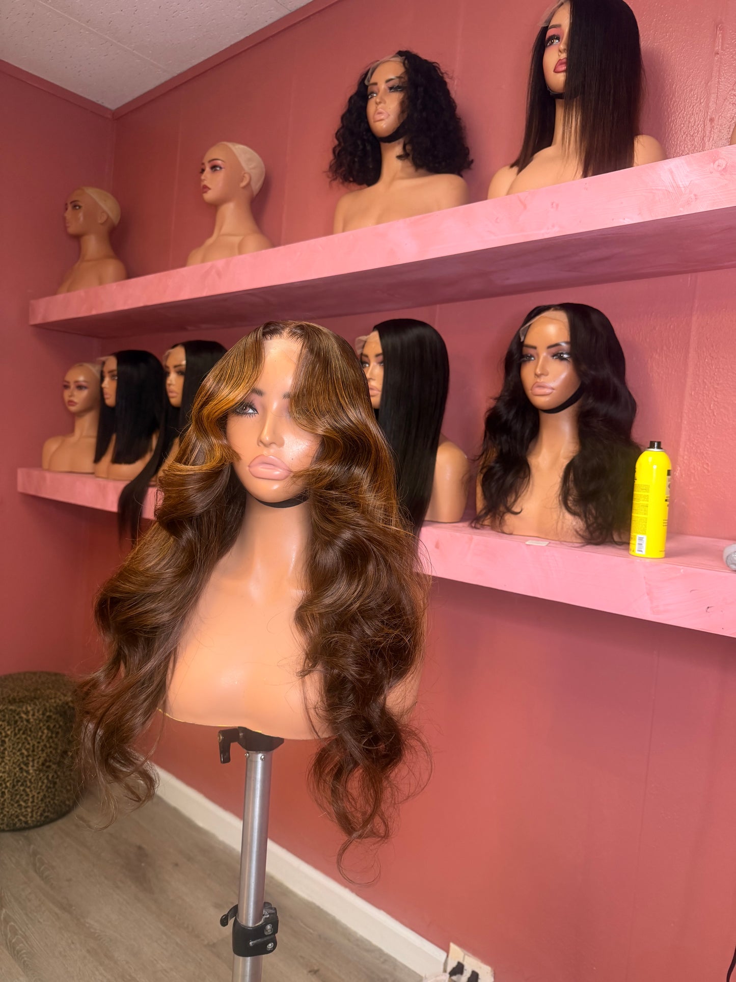 Brown with blonde highlights Glueless 24 inch