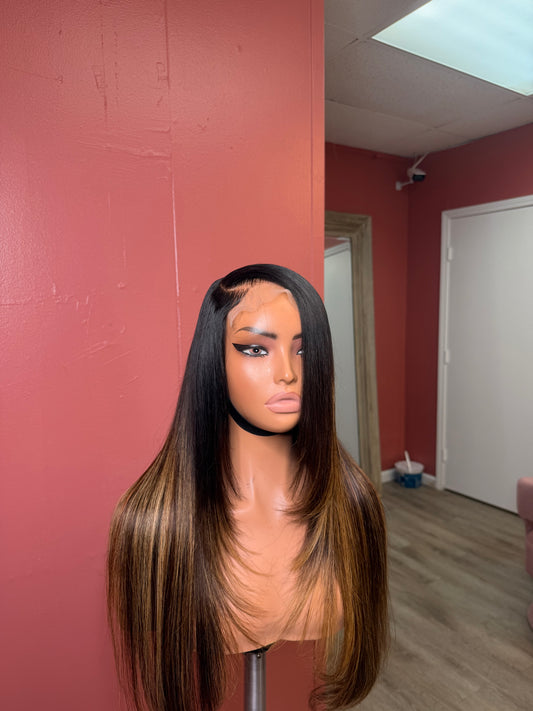 22 inch Glueless layered wig