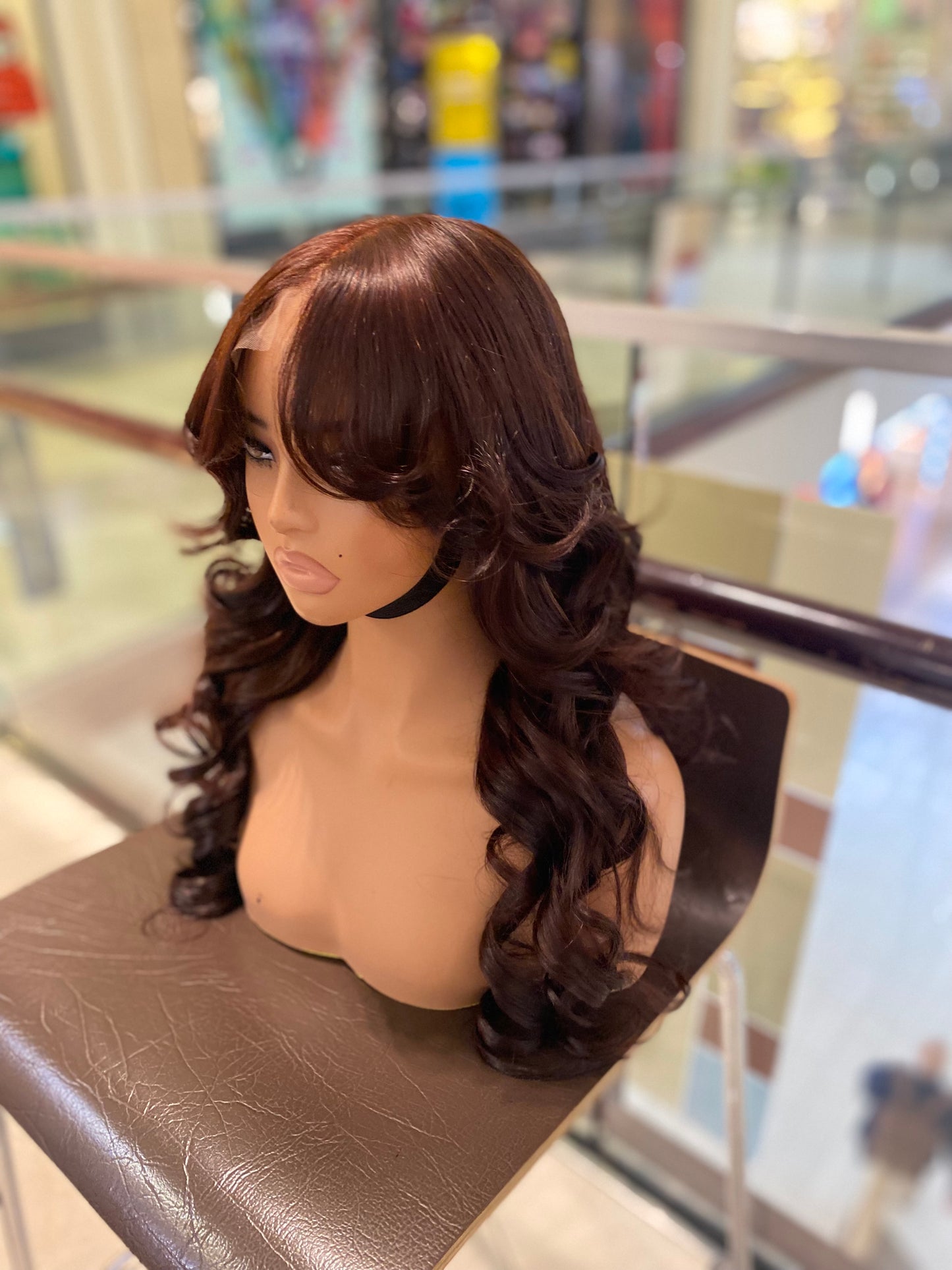 5x5 24 inch Glueless Curtain Bang W Layers