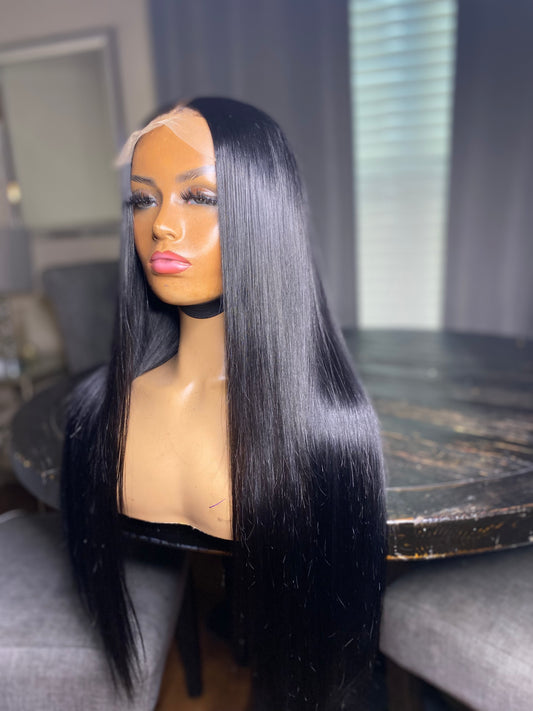 Glueless 5*5 closure wig Blue Black 26 inch