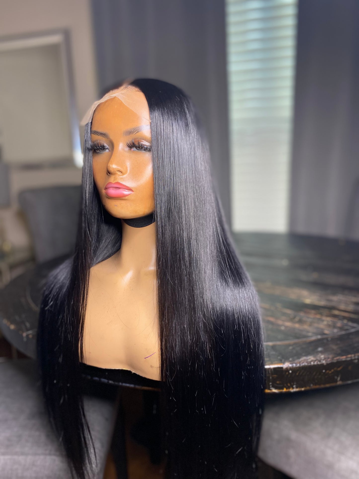 Glueless 5*5 closure wig Blue Black 26 inch